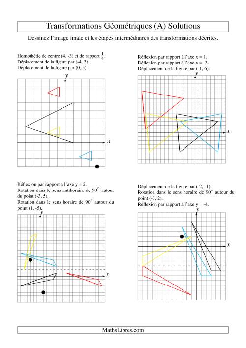 Transformation variées -- Figures à 3 sommets -- 3 étapes (A) page 2