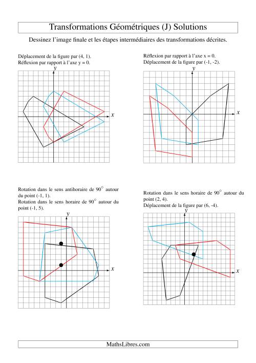 Transformation variées (sans homothétie) -- Figures à 5 sommets -- 2 étapes (J) page 2