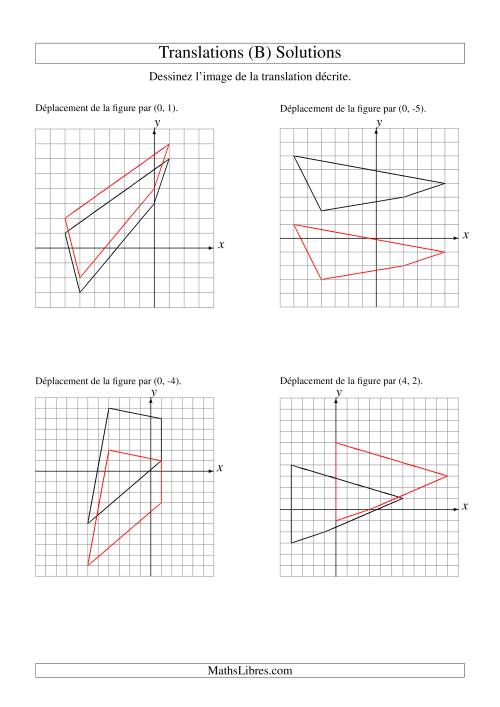 Translation de figures à 4 sommets -- Max 6 unités (B) page 2