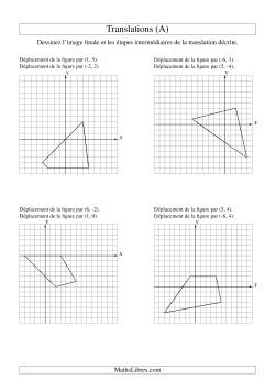 Translation de figures à 4 sommets -- Max 6 unités -- 2 étapes