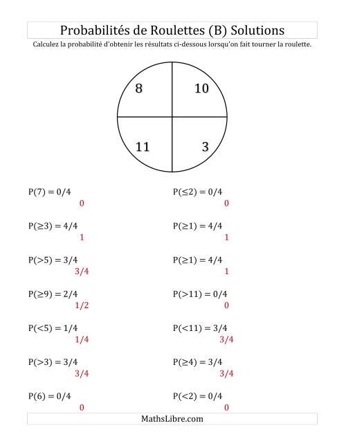 Probabilité -- Roulette à 4 sections (B) page 2