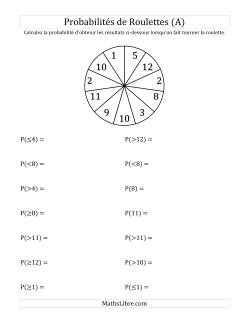 Probabilité -- Roulette à 11 sections