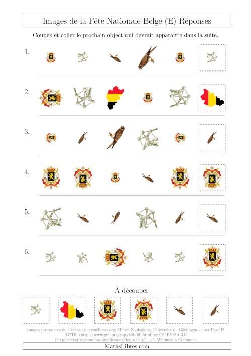 Images de la Fête Nationale Belge avec Trois Particularités (Forme, Taille & Rotation) (E) page 2