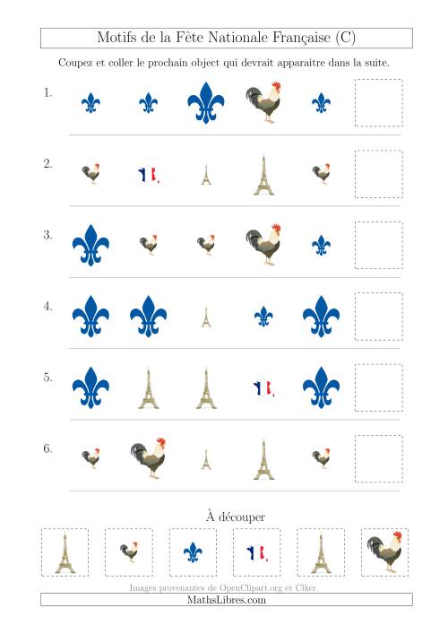Images de la Fête Nationale Française avec Deux Particularités (Forme & Taille) (C)