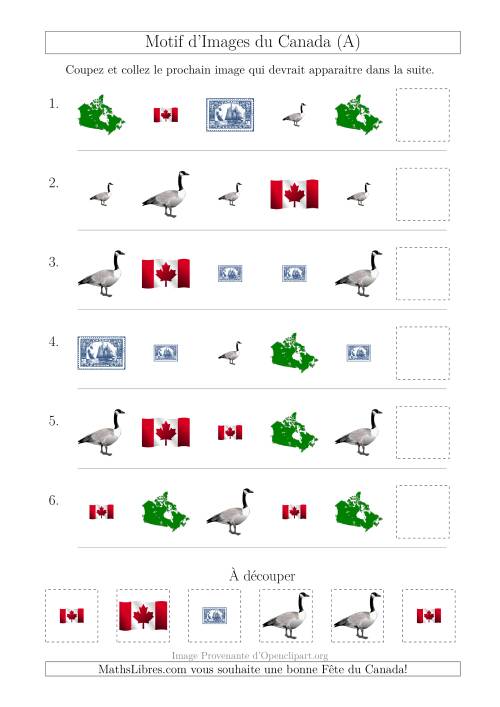 Motif d'Images du Canada avec Comme Attributs Forme et Taille (A)