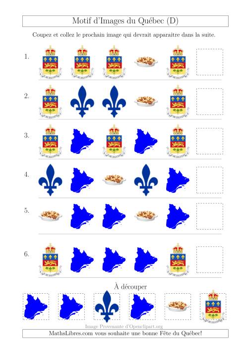 Motif d'Images du Québec avec Comme Attribut la Forme (D)