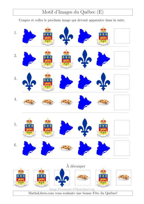 Motif d'Images du Québec avec Comme Attribut la Forme (E)