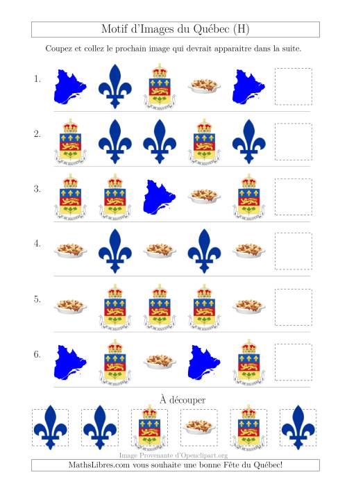Motif d'Images du Québec avec Comme Attribut la Forme (H)