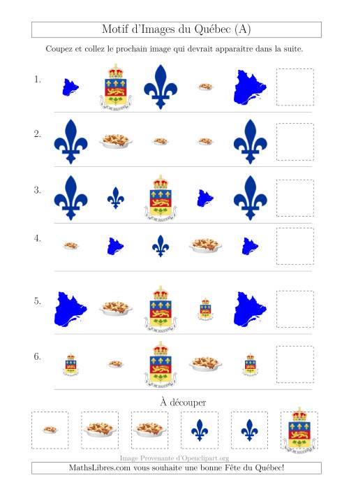Motif d'Images du Québec avec Comme Attribut Forme et Taille (A)