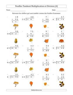 C'est l'automne, les chiffres sont tombés, Multiplication et Division (Version Plus Difficile)