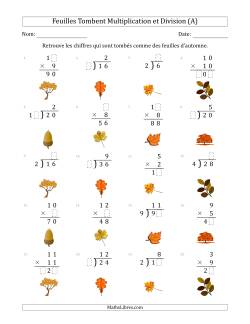 C'est l'automne, les chiffres sont tombés, Multiplication et Division (Version Plus Facile)