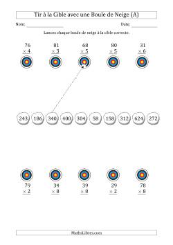 Tir à la Cible avec une Boule de Neige (Multiplication d'un Nombre à Deux Chiffres)