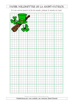 Papier Milliméttré de la Saint-Patrick Avec un Thème de Shillelagh (1/4 Pouce)