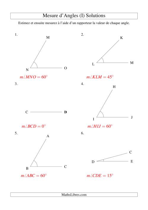 Mesure d'angles entre 0° et 90° (intervalles de 15°) (I) page 2