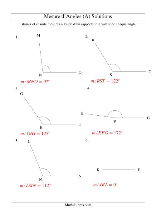 Mesure d'angles entre 0° et 180° (A) page 2