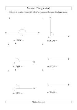 Mesure d'angles entre 0° et 360° (intervalles de 90°)