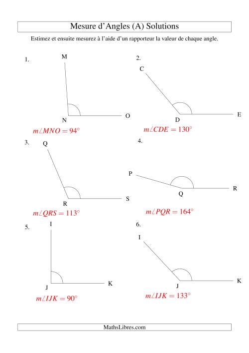 Mesure d'angles entre 90° et 180° (A) page 2