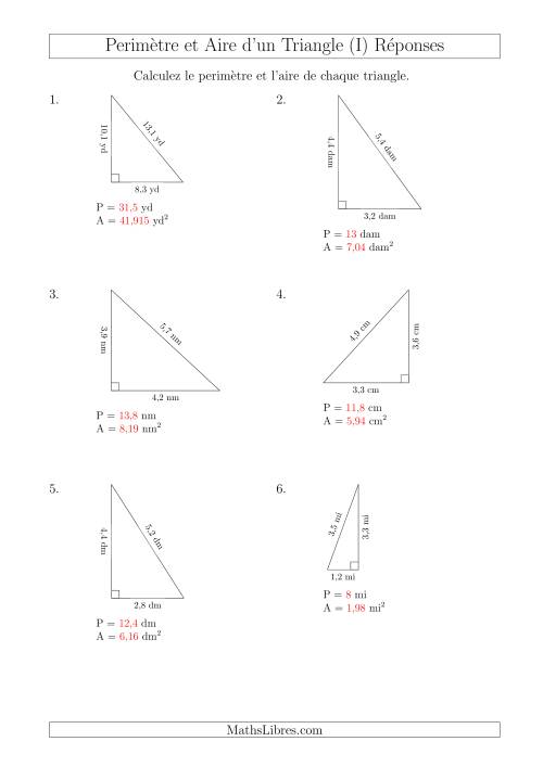 Calcul de l'Aire et du Périmètre d'un Triangle Rectangle (En Rotation) (I) page 2