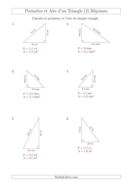 Calcul de l'Aire et du Périmètre d'un Triangle Rectangle (En Rotation) (J) page 2