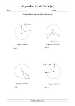 Calcul de l'Angle d'un Arc de Cercle en Tenant Compte du Rayon ou de la Diamètre