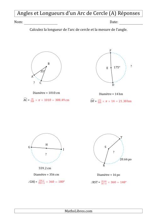 Calcul de l'Angle ou de la Longueur d'un Arc de Cercle en Tenant Compte de la Diamètre (Tout) page 2