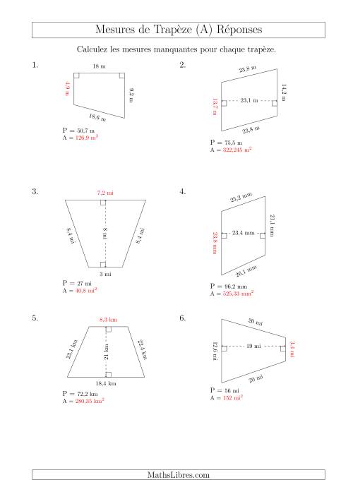 Calcul de la Base et l'Aire des Trapèzes (A) page 2