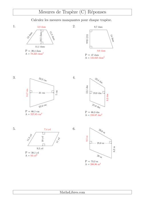 Calcul de la Base et l'Aire des Trapèzes (C) page 2