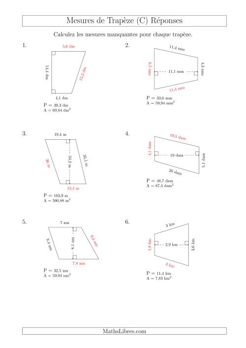 Calcul de la Base et Côtés des Trapèzes (C) page 2