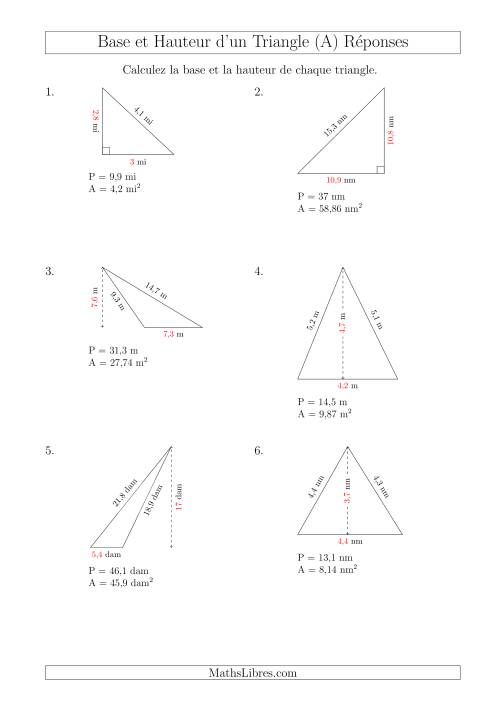 Calcul de la Base et Hauteur des Triangles (A) page 2