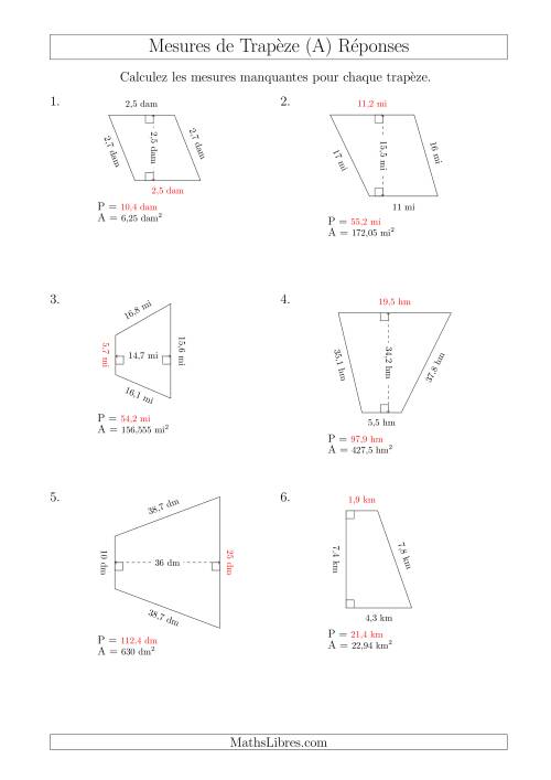 Calcul de la Base et du Périmètre des Trapèzes (A) page 2