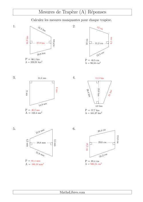 Calcul de Divreses Mesures des Trapèzes (A) page 2