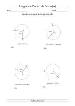 Calcul de la Longueur d'un Arc de Cercle en Tenant Compte de la Circonférence, la Diamètre ou du Rayon