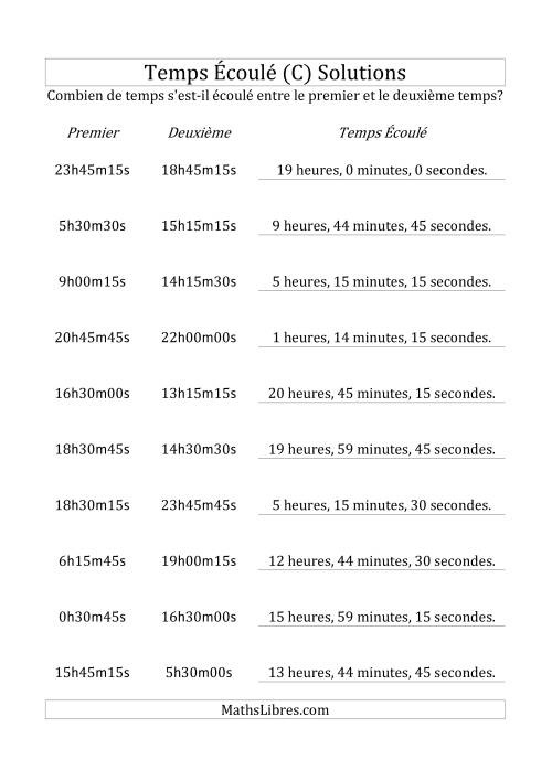 Temps écoulé jusqu'à 24 heures, intervalles de 15 minutes/secondes (C) page 2