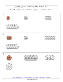 Comptage de Monnaie du Canada - Sans pièces de 1 et 2 dollars - Petites collections ($)