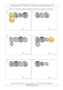 Comptage des Pièces de Monnaie Incluant 50 Cents (Petites Collections)