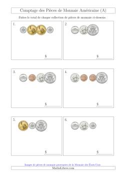Comptage des Pièces de Monnaie Amécaine Incluant 1/2  1 Dollar (Petites Collections)