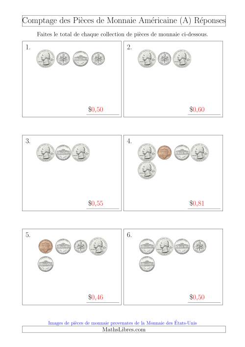 Comptage des Pièces de Monnaie Amécaine (Petites Collections) (A) page 2