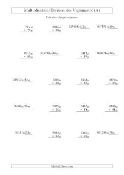 Multiplication et Division des Nombres Vigésimaux (Base 20)