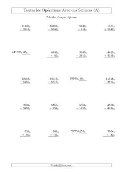 Toutes les Opérations avec des Nombres Sénaires (Base 6)