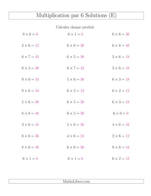 Règles de Multiplication Individuelles -- Multiplication par 6 -- Variation 0 à 9 (E) page 2