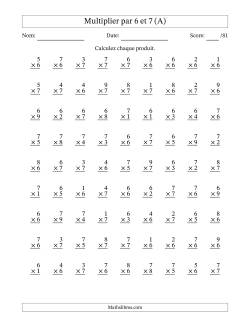 Fiches Dexercices Sur La Multiplication