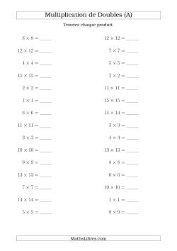 Multiplication de Doubles Jusqu'à 20 x 20