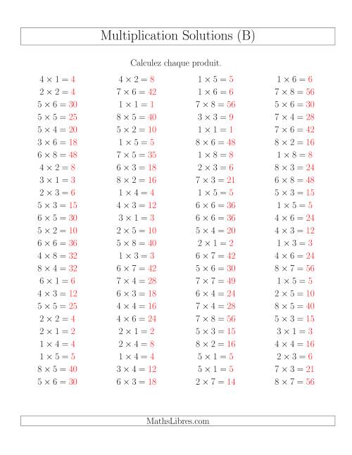 Règles de Multiplication -- Règles jusqu'à 64 (B) page 2