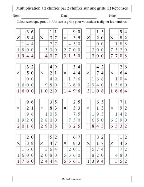 Multiplication à 2 chiffres par 2 chiffres avec le support d'une grille (I) page 2