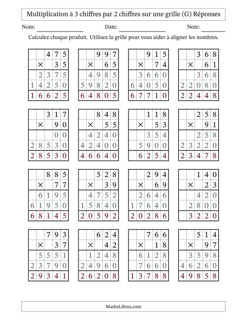 Multiplication à 3 chiffres par 2 chiffres avec le support d'une grille (G) page 2