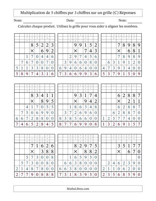 Multiplication de 5 chiffres par 3 chiffres avec l'aide d'une grille avec retenue (C) page 2