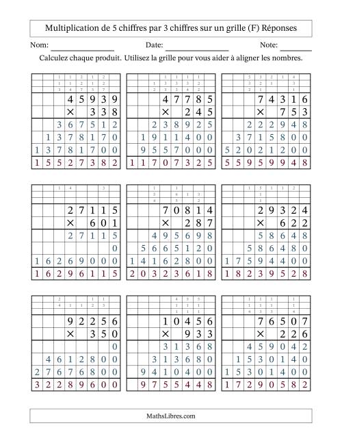 Multiplication de 5 chiffres par 3 chiffres avec l'aide d'une grille avec retenue (F) page 2