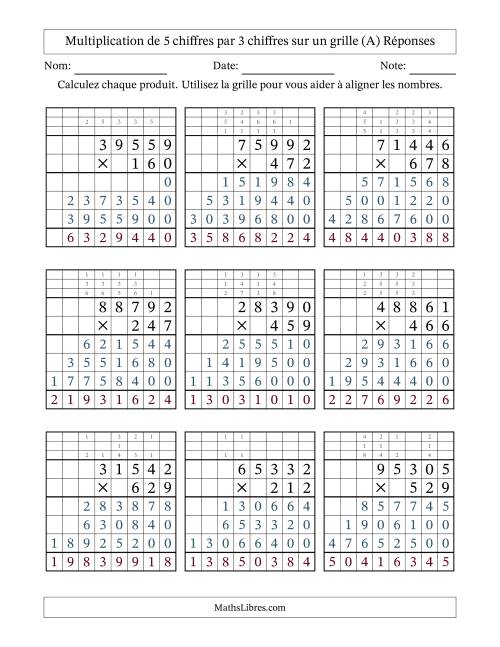 Multiplication de 5 chiffres par 3 chiffres avec l'aide d'une grille avec retenue (Tout) page 2