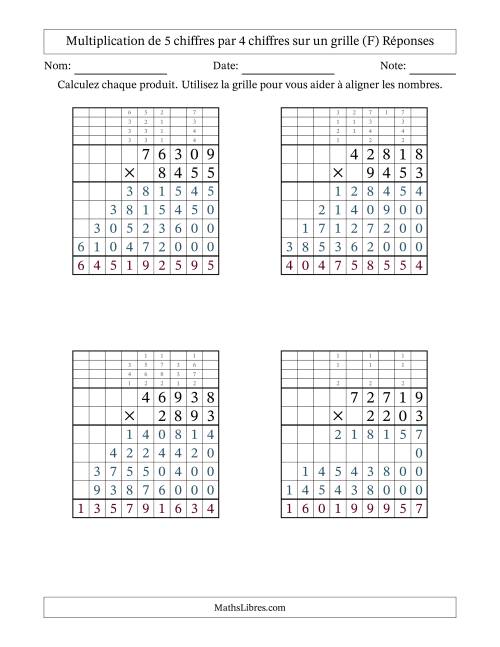 Multiplication de 5 chiffres par 4 chiffres avec l'aide d'une grille avec retenue (F) page 2