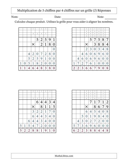 Multiplication de 5 chiffres par 4 chiffres avec l'aide d'une grille avec retenue (J) page 2